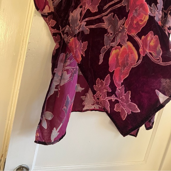 Beautiful Magenta Burgundy Purple Pink Fall Kimono Cardigan Woven Heart One Size - Picture 13 of 14